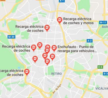 Cargadores eléctricos Google Maps