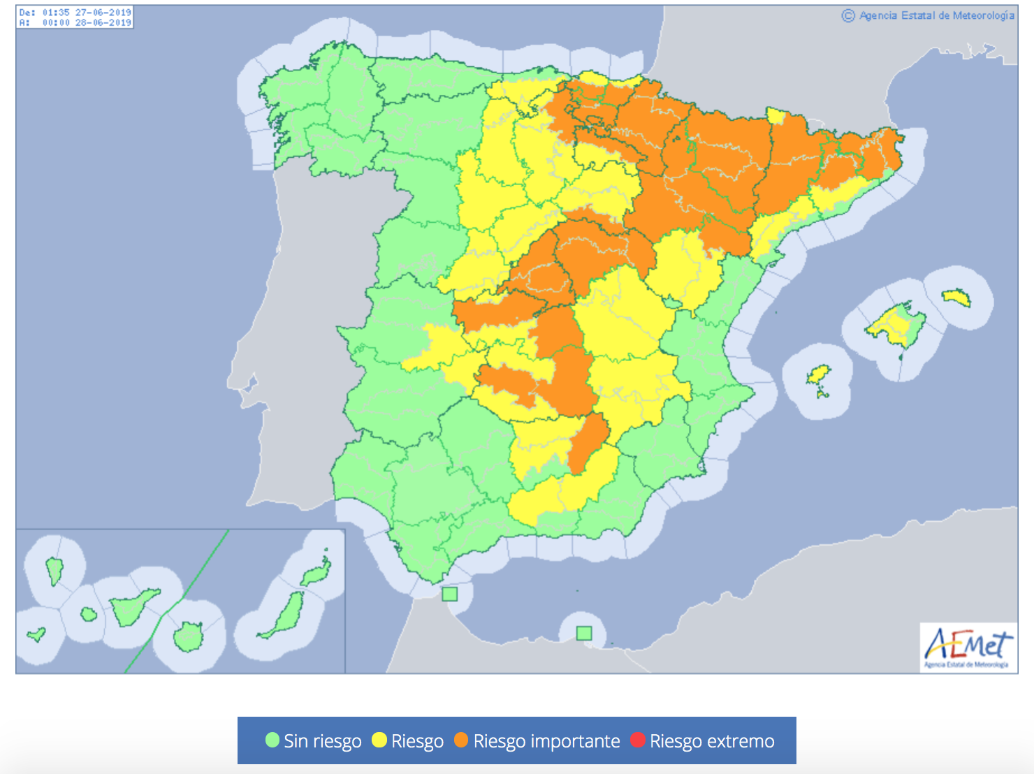 Ola de calor, riesgo en España